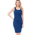 thumbnail image 1 of Made by Olivia Women's Sleeveless Basic Stretchable Denim Midi Dress, 1 of 7
