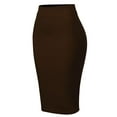 thumbnail image 1 of Made by Olivia Women's Solid Back Slit Scuba Bodycon Pencil Skirt, 1 of 5