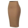 thumbnail image 1 of Made by Olivia Women's Solid Back Slit Scuba Bodycon Pencil Skirt, 1 of 5