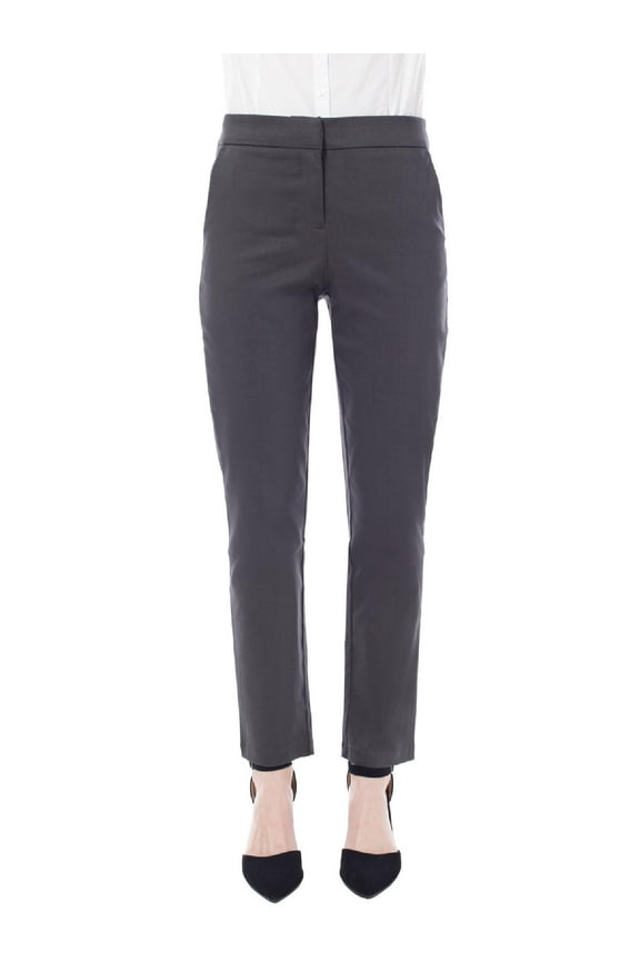 Women's Solid High Waist Ultra Comfy Stretchy Office Trouser Pants