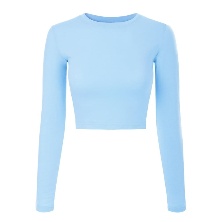 Fluffy Crop Top - Light blue - Ladies