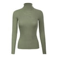 thumbnail image 1 of Made by Olivia Women's Solid Long Sleeve Turtleneck Slim Fit Ultra Stretch Comfort Sweater, 1 of 4