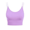 thumbnail image 1 of Made by Olivia Women's Solid Ribbed Seamless Double Strap Brami Crop Tank Top, 1 of 1