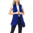 thumbnail image 1 of Made by Olivia Women's Solid Sleeveless Open Front Sheer Fabric Long Vest Cardigan, 1 of 5