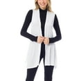 thumbnail image 1 of Made by Olivia Women's Solid Sleeveless Open Front Sheer Fabric Long Vest Cardigan, 1 of 5