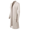 thumbnail image 1 of Made by Olivia Women's Solid Soft Stretch Long-Line Long Sleeve Cardigan [S-XL] Ivory S, 1 of 5