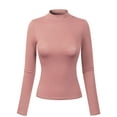 thumbnail image 1 of Made by Olivia Women's Solid Tight Fit Lightweight Long Sleeves Mock Neck Top, 1 of 3