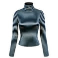 thumbnail image 1 of Made by Olivia Women's Tight Fit Lightweight Solid/Stripe Long Sleeves Turtle Neck Top, 1 of 4