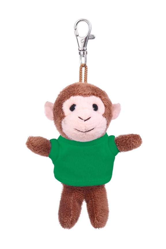 Made by alien's soft plush Monkey keychain, Clip for the kids keys, purse & bags,