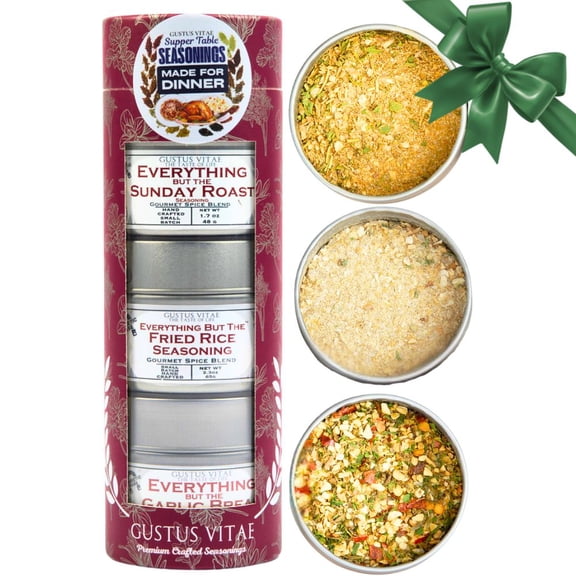 Made for Dinner: Supper Table Seasonings | Gift Pack Set of 3 | Gustus Vitae, 4oz tins