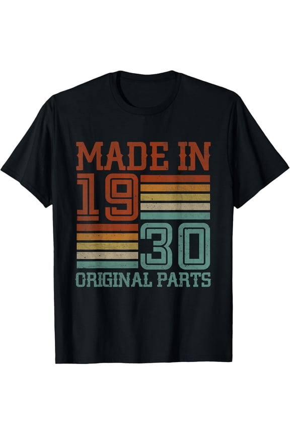 Made in 1930 Original Parts 92 Years Old 92nd Birthday T-Shirt men and women can wear, black, white, gifts