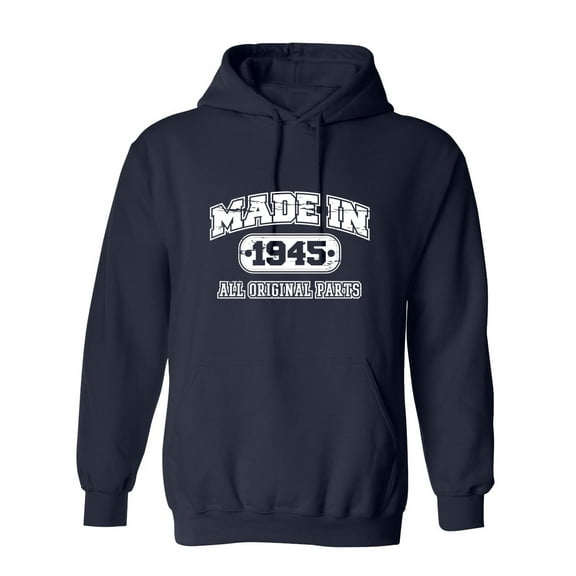 Made in 1945 All Original Parts Sarcastic Novelty Gift Idea Adult Humor Funny Men's Hoodies