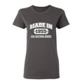 thumbnail image 1 of Made in 1955 All Original Parts Sarcastic Novelty Gift Idea Adult Humor Funny Women's Casual Tees, 1 of 3