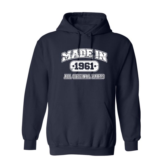 Made in 1961 All Original Parts Sarcastic Novelty Gift Idea Adult Humor Funny Men's Hoodies
