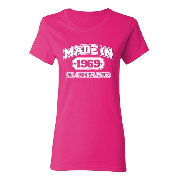 Made in 1969 All Original Parts Sarcastic Novelty Gift Idea Adult Humor Funny Women's Casual Tees
