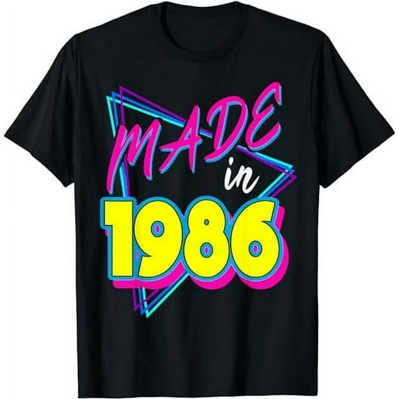 Made in 1986 35th Birthday Retro 35 Years Old 80s Vintage T-Shirt