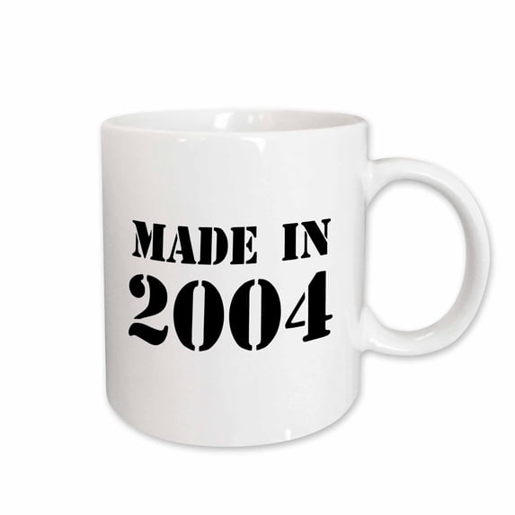 Made in 2004 - funny birthday birth year text - fun black bday stamp with year you were born - humor 11oz Mug mug-162770-1