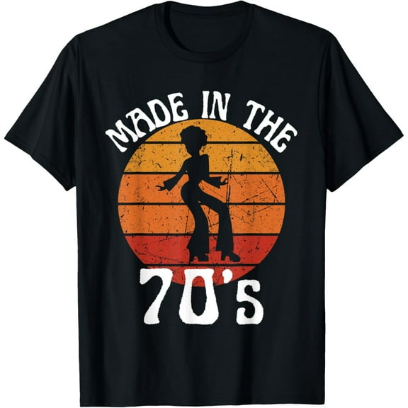 Made in 70s Womens Black Afro African American Dancer Sunset T-Shirt