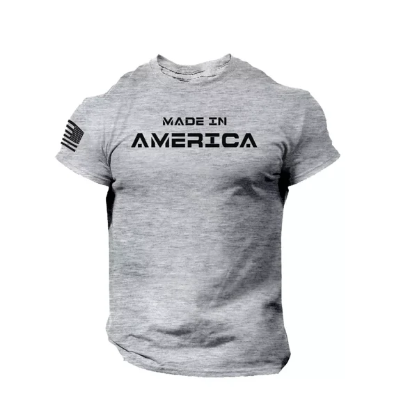 Made in America T Shirt USA Flag Military Patriotic Tee