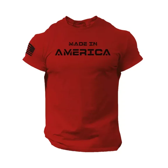 Made in America T Shirt USA Flag Military Patriotic Tee