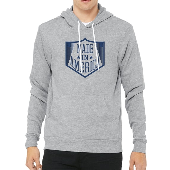 Made in America Unisex Hoodie Patriotic Sweatshirts, Graphic hoodies - Heather Grey MH200HOODPATRIOT S11 2XL