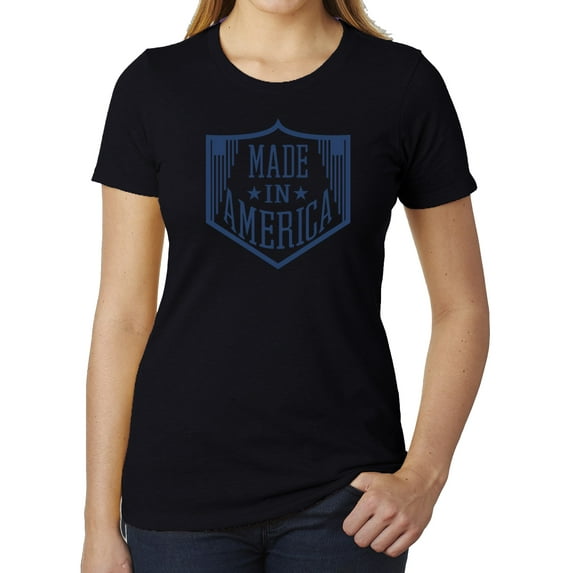 Made in America Women's Graphic T-shirt, Patriotic Shirts - Black MH200WPATRIOT S11 S