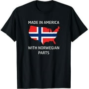 Made in America with Norwegian Parts - Norway and USA Pride T-Shirt