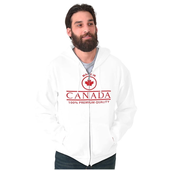 Made in Canada Maple Leaf Quality Zip Up Hoodie Men's Women's Brisco Brands M