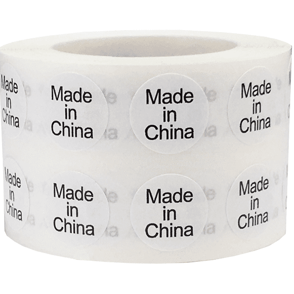 Made in China White Labels | .5 inch Round - 1,000 Pack | InStockLabels.com