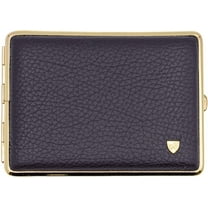 Made in Germany Genuine Leather Gold Plated Cigarette Case (18 100s) with Elastic Bands (Deer Black)