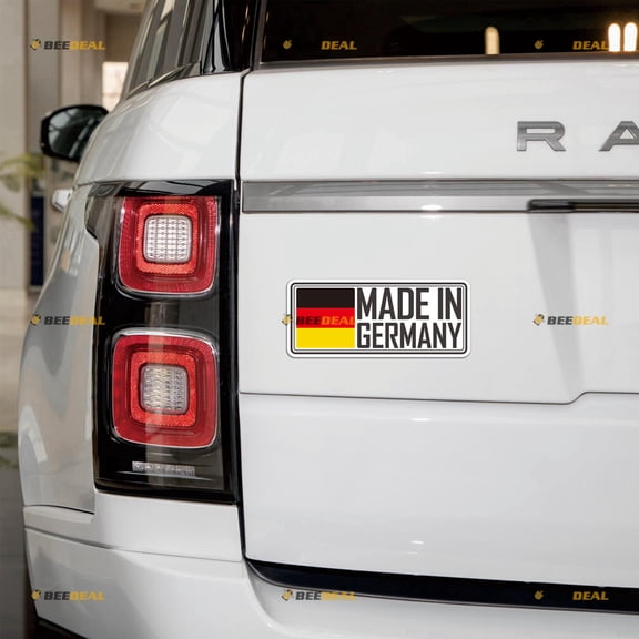 Made in Germany German Flag Car Magnet Magnetic Sticker Decal - 2 Pack Reflective 5" - for Truck Door Fridge Reusable Waterproof