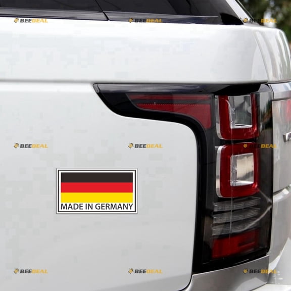 Made in Germany German Flag Car Magnet Magnetic Sticker Decal - 4 Pack Reflective 3" 4" 5" 6" - for Truck Door Fridge Reusable Waterproof