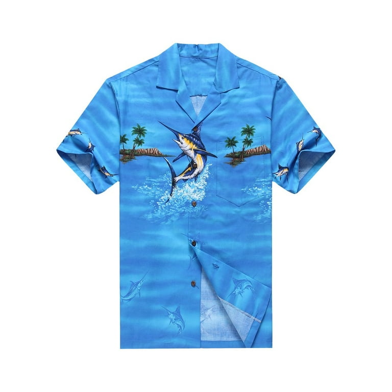 Made in Hawaii Men's Hawaiian Shirt Aloha Shirt Marlin Fish Palms in  Assorted Color 