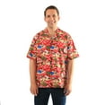 thumbnail image 1 of Made in Hawaii Men's Hawaiian Shirt Aloha Shirt in Santa in Hawaii Christmas In Hawaii in Red XL, 1 of 4