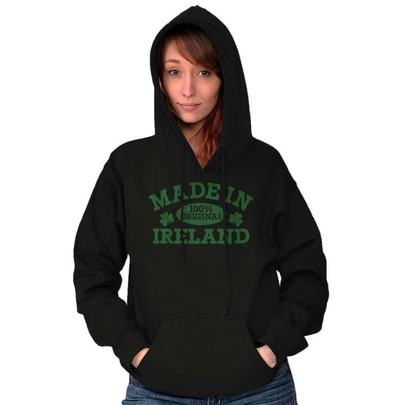 Made in Ireland Irish Pride St Pattys Hoodie Sweatshirt Women Men Brisco Brands L