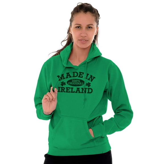 Made in Ireland Irish Pride St Pattys Hoodie Sweatshirt Women Men Brisco Brands M