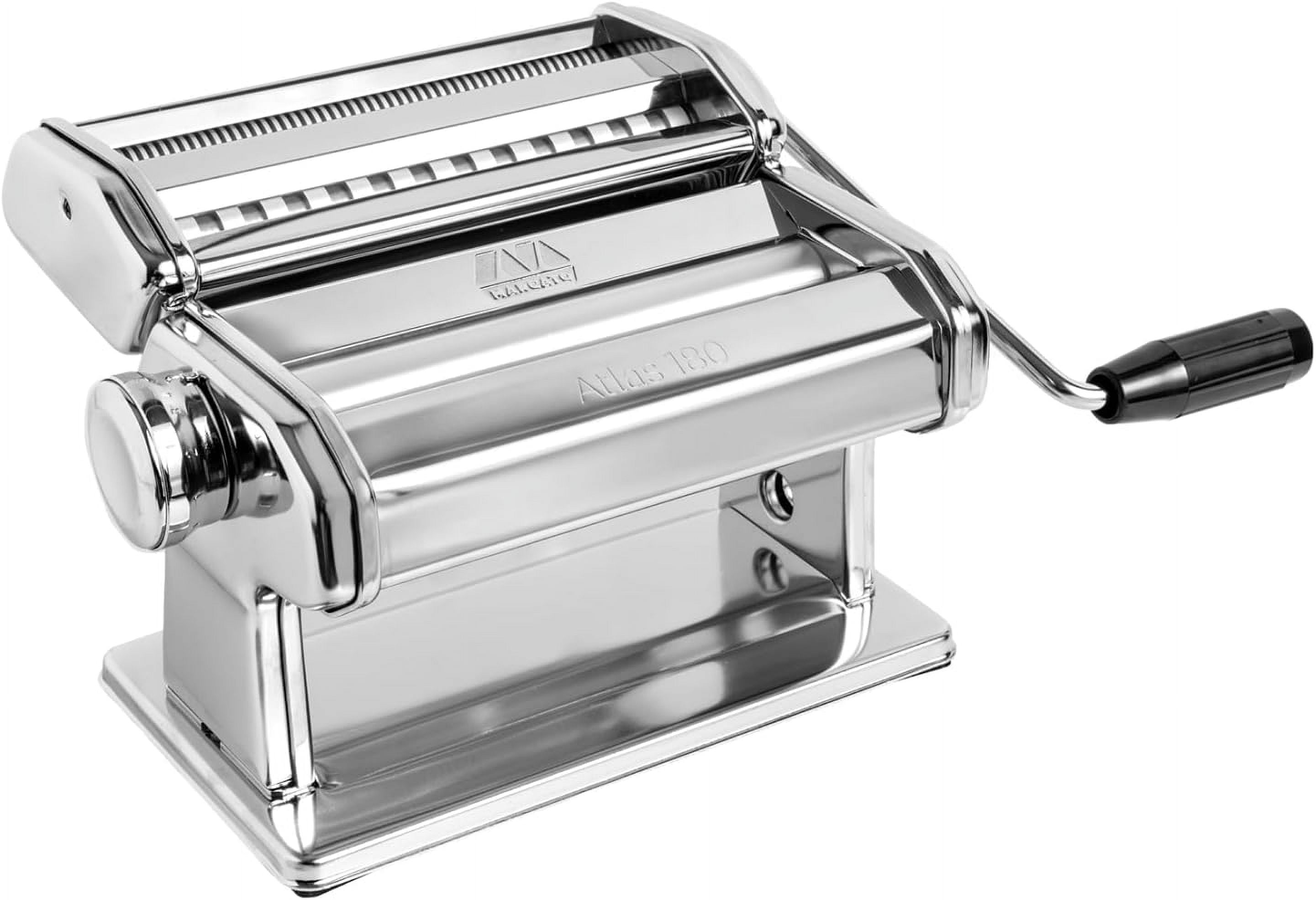 Made in Italy Atlas 180 Classic Manual Pasta Machine, Chrome Steel. Makes Lasagne, Fettuccine