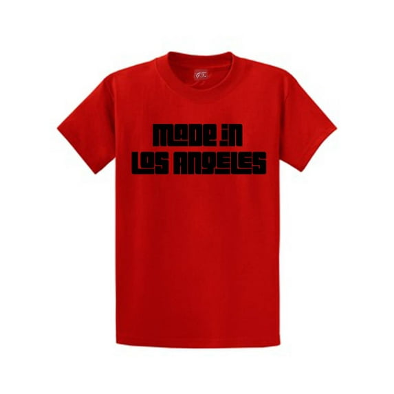 Made in Los Angeles Street Art Style Graphic T-Shirt, Red-White Small