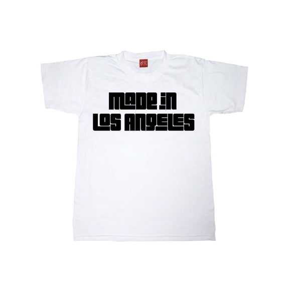 Made in Los Angeles Street Art Style Graphic T-Shirt, White-Black Medium