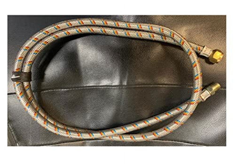 Made in Mexico 1/4 NPT Braided Flexible Stainless Steel Propane Natural BBQ Gas Line Hose 1/2 inch Thick 5' Long