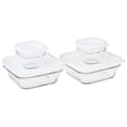 thumbnail image 1 of Made in Mexico Lonchera Recipientes Comida Contenedores Topper Emboitable Nestable Store 'N Save Glass Food Lunch Storage Bowl 8-pc Set With Top, 1 of 1