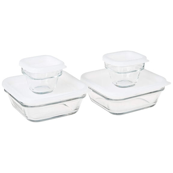 Made in Mexico Lonchera Recipientes Comida Contenedores Topper Emboitable Nestable Store 'N Save Glass Food Lunch Storage Bowl 8-pc Set With Top