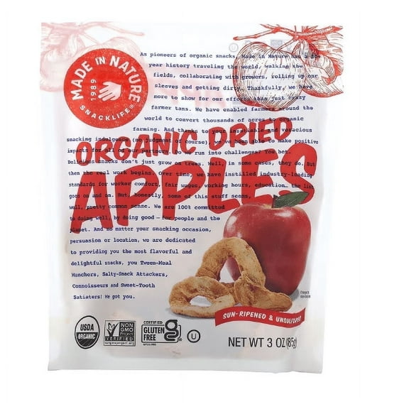 Made in Nature, Organic Apple Rings, 3 oz