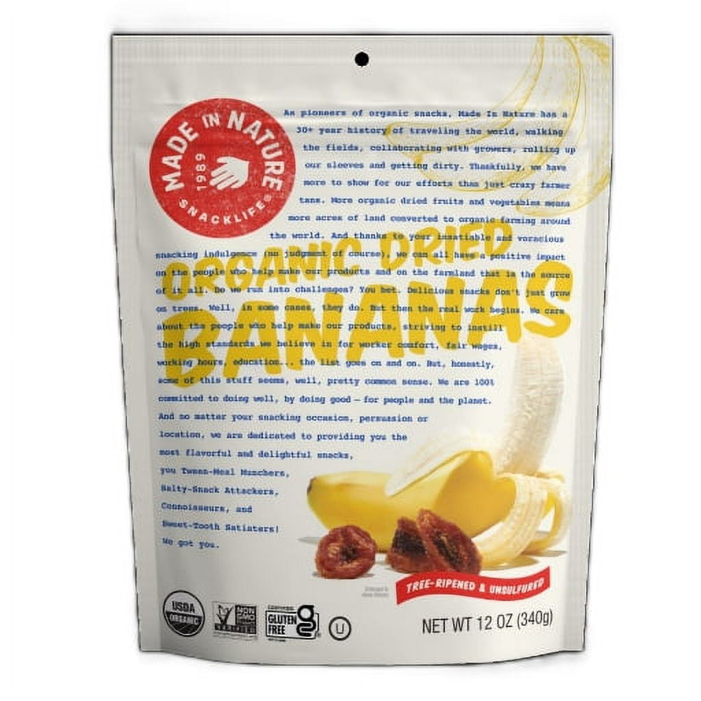 Natures All Foods Freeze & Dried Organic Banana, 2.5 Oz (Pack of 12) 