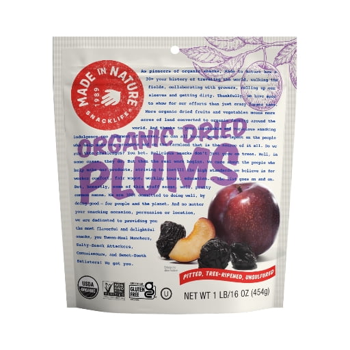 Made in Nature Organic Dried Plums, 16 Oz (1 Pack)
