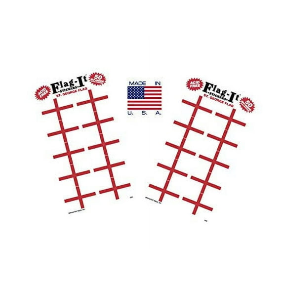 Made in The USA! 2 Packs of Flag-It England Logo Stickers, 100 English Sticker Decals
