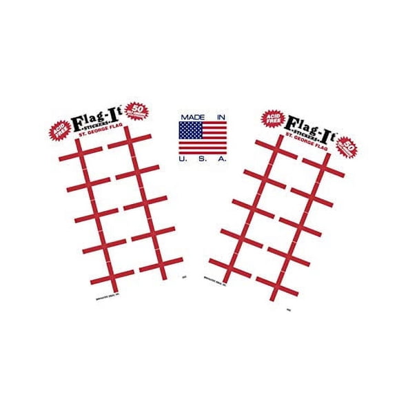 Made in The USA! 2 Packs of Flag-It England Logo Stickers, 100 English Sticker Decals