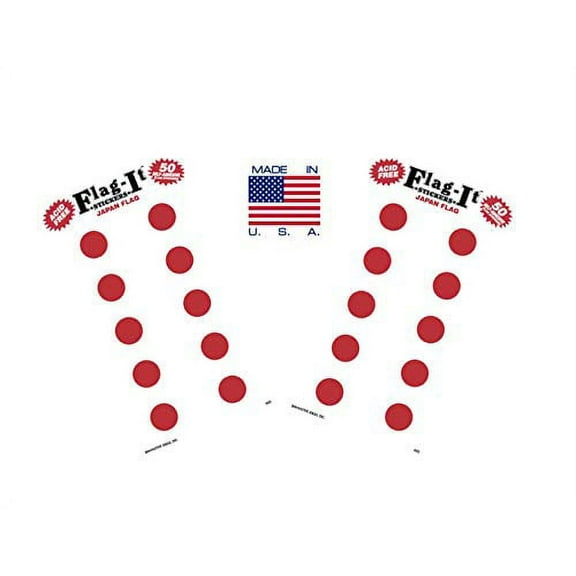 Made in The USA! 2 Packs of Flag-It Japan Flag Stickers, 100 Japanese Sticker Decals