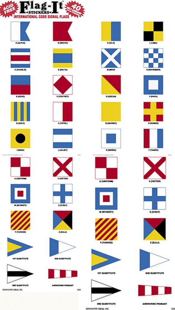 International Code Flag Stickers, 100 Flag It Brand Decals, American ...