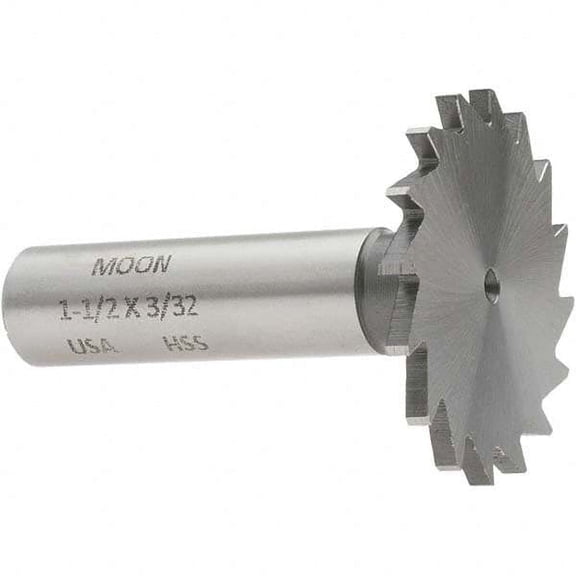 Made in USA 1-1/2" Cut Diam, 3/32" Cut Width, 1/2" Shank, Straight-Tooth Woodruff Keyseat Cutter